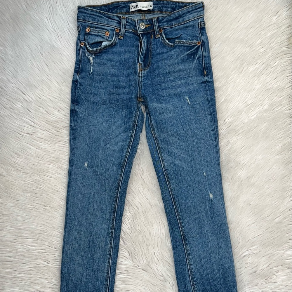 Zara Women’s Denim Blue Jeans “The Skinny Jeans in Island Blue” Size 2